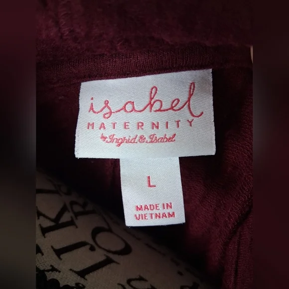Isabel Maternity Burgundy Drawstring Top Large - Picture 5 of 6